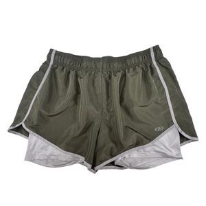 NYL Sport Athletic Shorts Large Gray Inner Brief Liner Olive Green Running Short